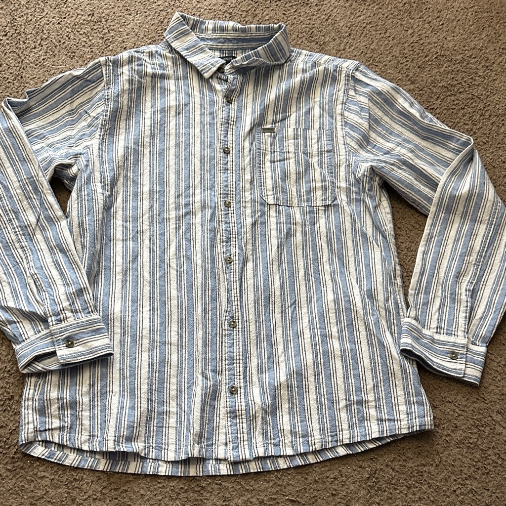 Buffalo David Bitton Mens Blue And White Striped Shirt Buffalo David Bitton Mens Blue And White Striped Shirt